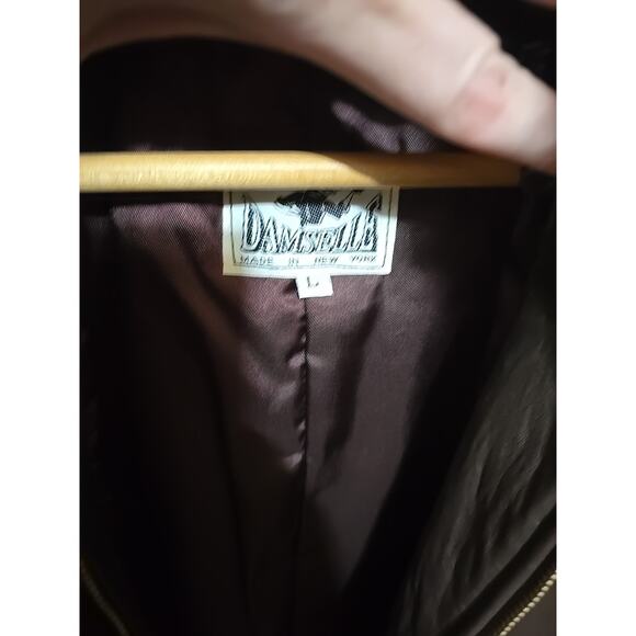 NWT Vtg Damselle Lamb Leather Fox Fur Collar Coat Old Money Womans Size Large - Picture 8 of 9